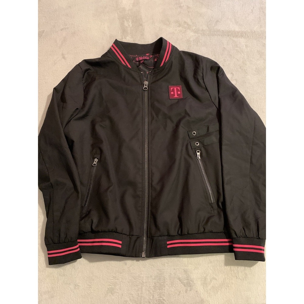 T-Mobile Full Zip Employee Pink Map Lining Bomber Employee Jacket Size Large